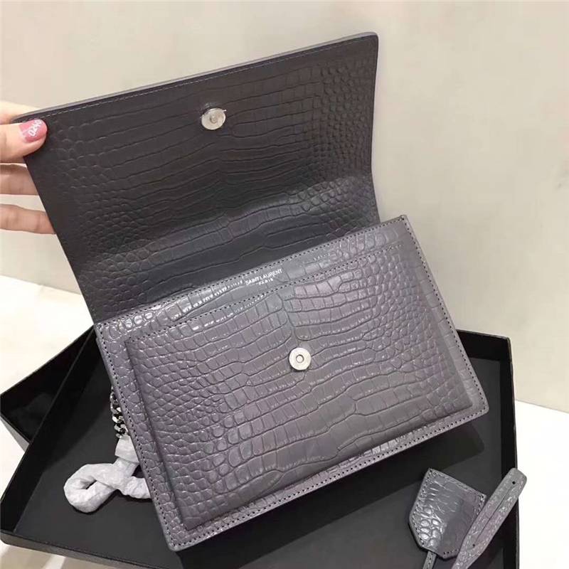 圣羅蘭 YSL手拿包 圣羅蘭鏈條包 2017官方同步 鱷魚紋