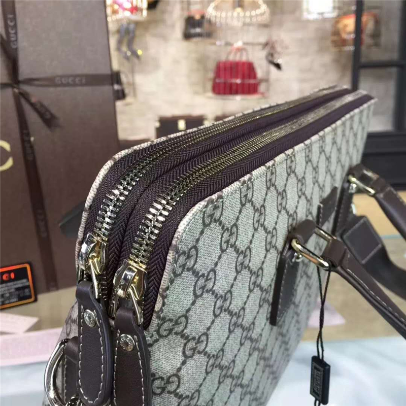 311001 雙G標志 GG Supreme高級人造帆布 手提肩背公文包 淺啡色