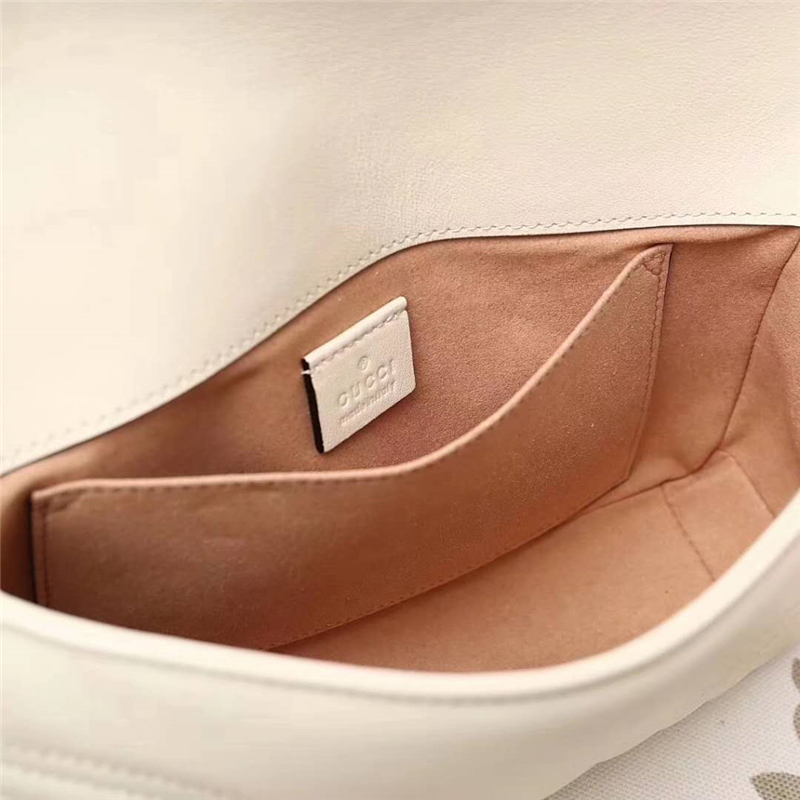 476809 GUCCI GG Marmont系列 絎縫 珍珠綴飾 多功能手包 白色