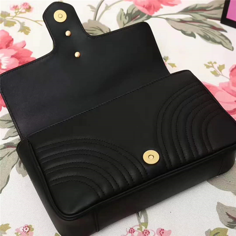 476809 GUCCI GG Marmont系列 絎縫 珍珠綴飾 多功能手包 黑色