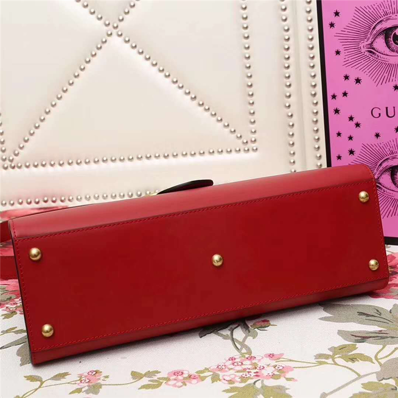 476470 GUCCI 新款 牛皮 GG翻蓋單肩包 紅色