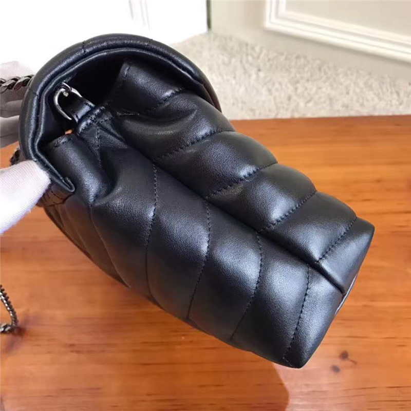 464676 YSL圣羅蘭 MONOGRAM 經典信封包 前翻蓋 鏈條包 黑色