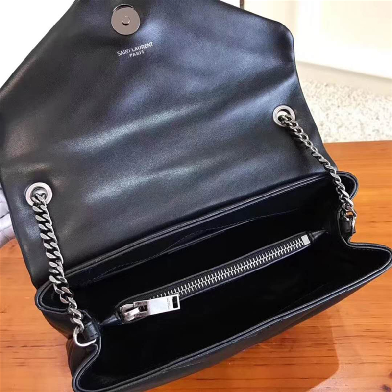 464676 YSL圣羅蘭 MONOGRAM 經典信封包 前翻蓋 鏈條包 黑色