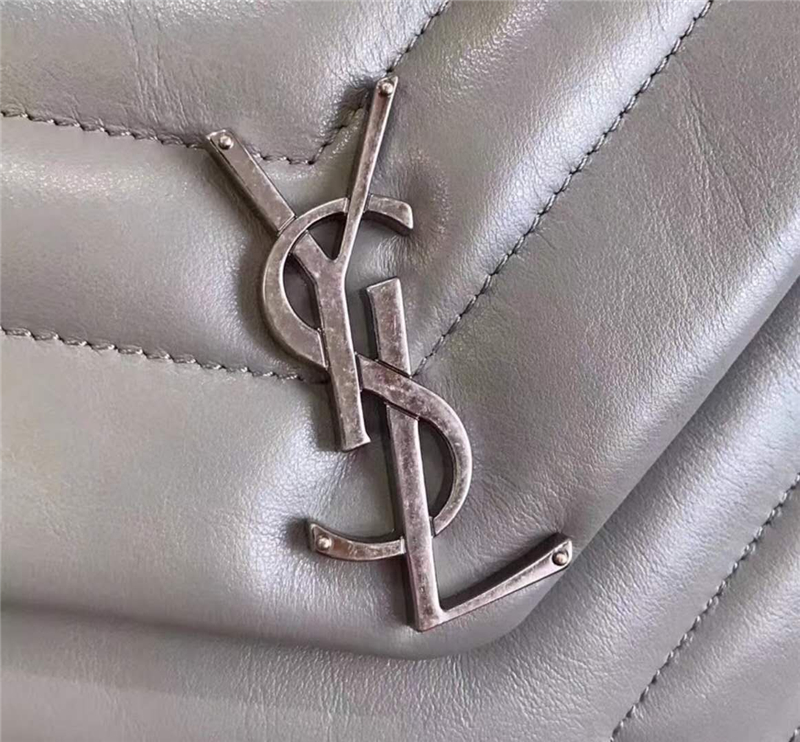 464676 YSL圣羅蘭 MONOGRAM 經典信封包 前翻蓋 鏈條包 灰色