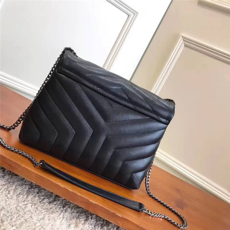 464676 YSL圣羅蘭 MONOGRAM 星星徽章 信封包 前翻蓋 鏈條包 黑色