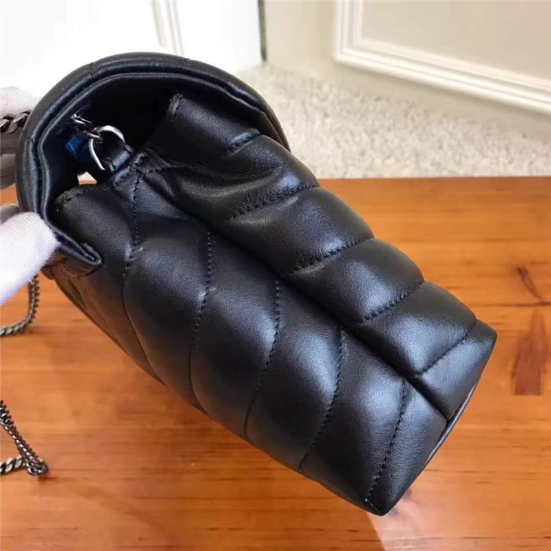 464676 YSL圣羅蘭 MONOGRAM 星星徽章 信封包 前翻蓋 鏈條包 黑色