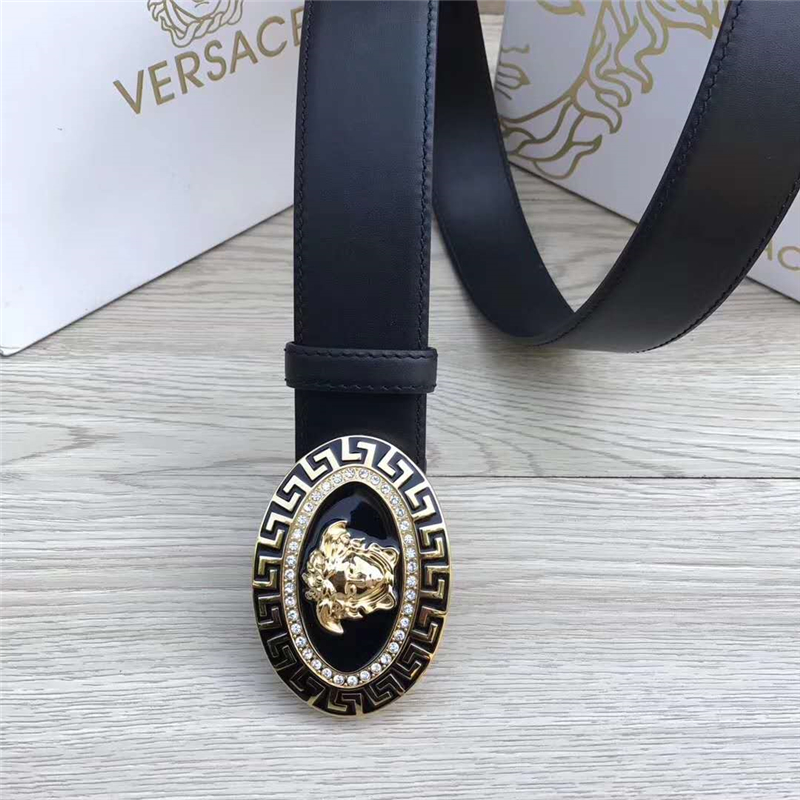 300820019 Versace范思哲 美杜莎橢圓扣頭 鑲鉆 金扣