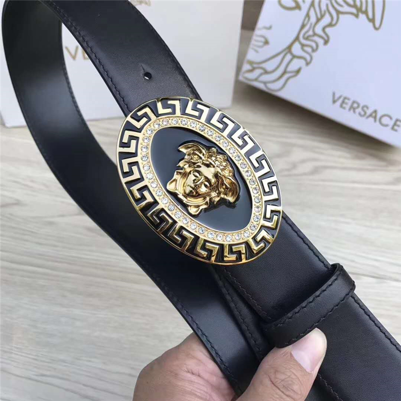 300820019 Versace范思哲 美杜莎橢圓扣頭 鑲鉆 金扣