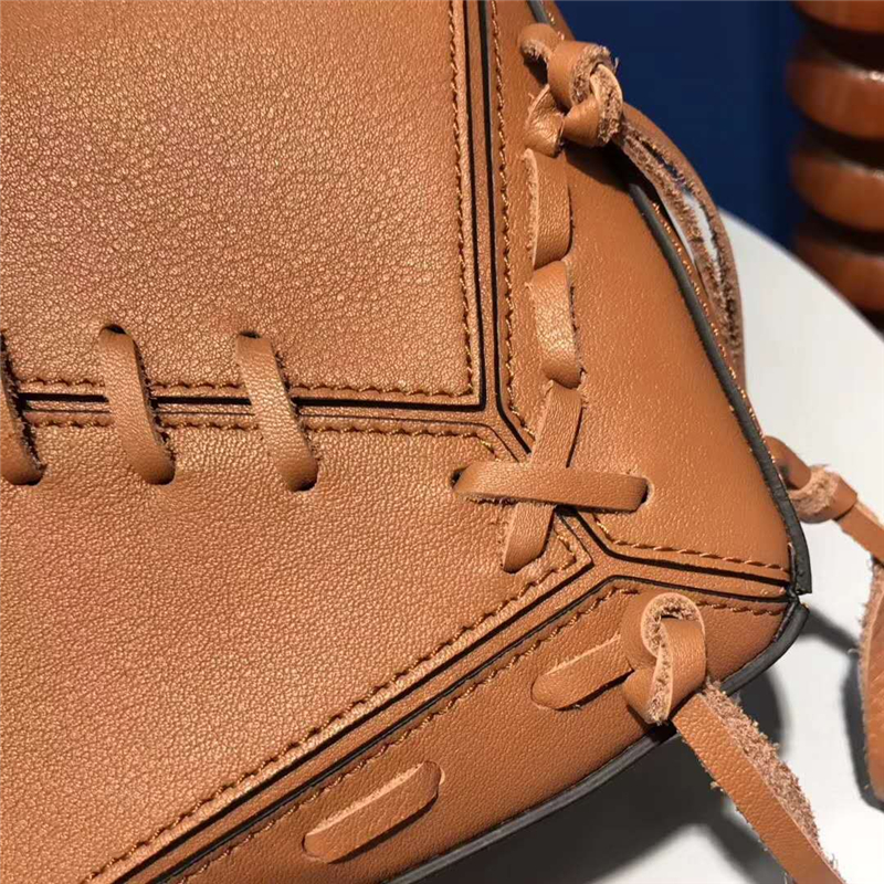 Loewe羅意威 Puzzle 編織款 拼接幾何包 手提肩包 棕褐色