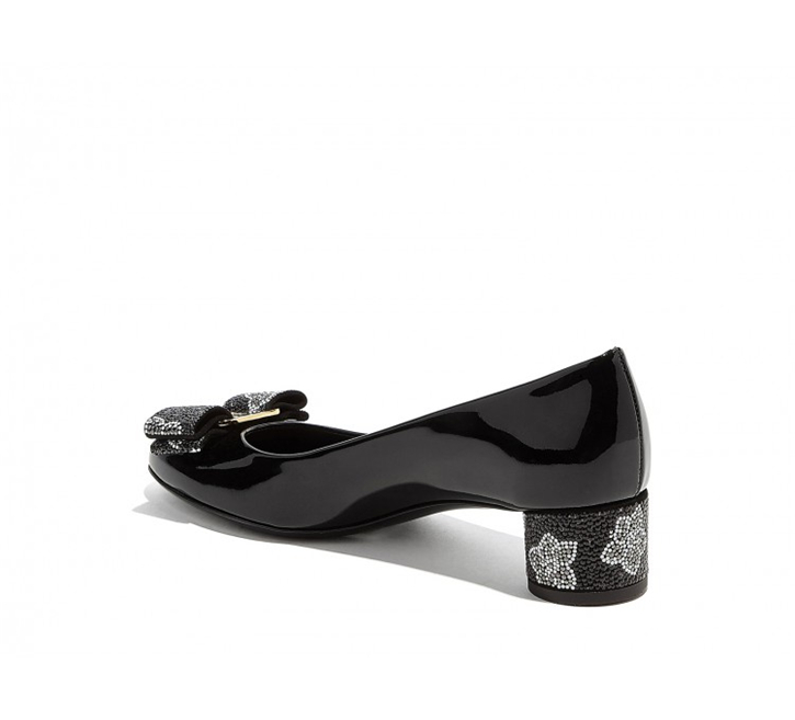 686428 Ferragamo菲拉格慕 馬賽克VARA 牛皮 蝴蝶結高跟鞋 黑色