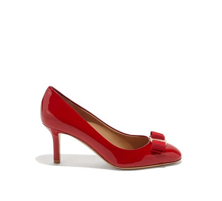 685232 Ferragamo菲拉格慕 VARA 漆皮 蝴蝶結(jié)高跟鞋 紅色