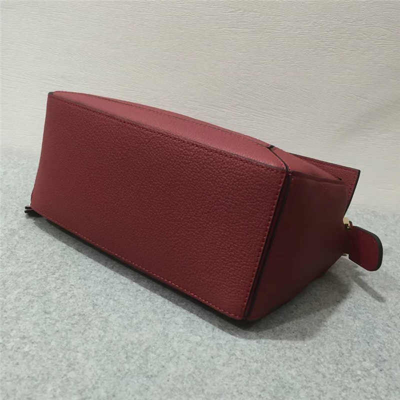 88597 LOEWE羅意威 Puzzle Small Bag 幾何形拼接 單肩手提包 酒紅色