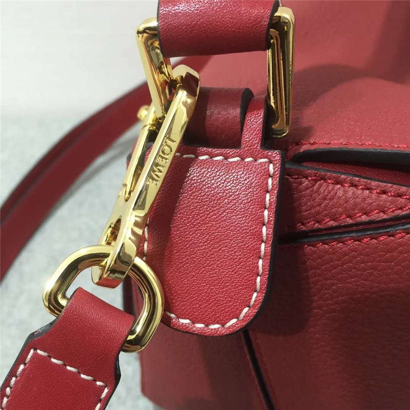 88597 LOEWE羅意威 Puzzle Small Bag 幾何形拼接 單肩手提包 酒紅色