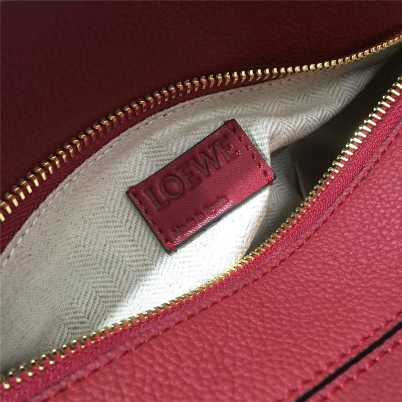 88597 LOEWE羅意威 Puzzle Small Bag 幾何形拼接 單肩手提包 酒紅色