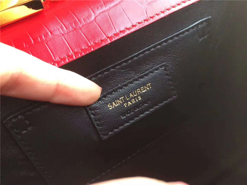 326076 YSL圣羅蘭 專柜最新 細鱷魚紋 流蘇包 大紅金鏈