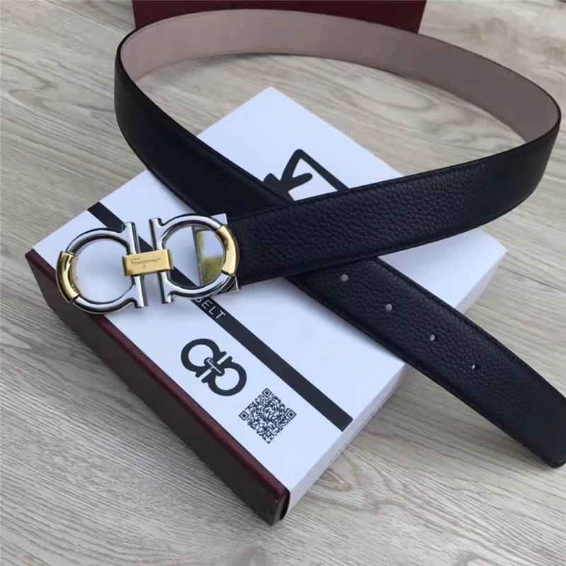 Ferragamo 菲拉格慕 原廠特供進口 雙面原版皮 正裝腰帶 荔枝紋銀扣