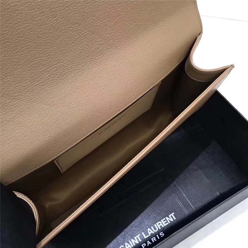 314094 YSL圣羅蘭 小羊皮 浮雕刺繡標志 手拿包 姜黃色