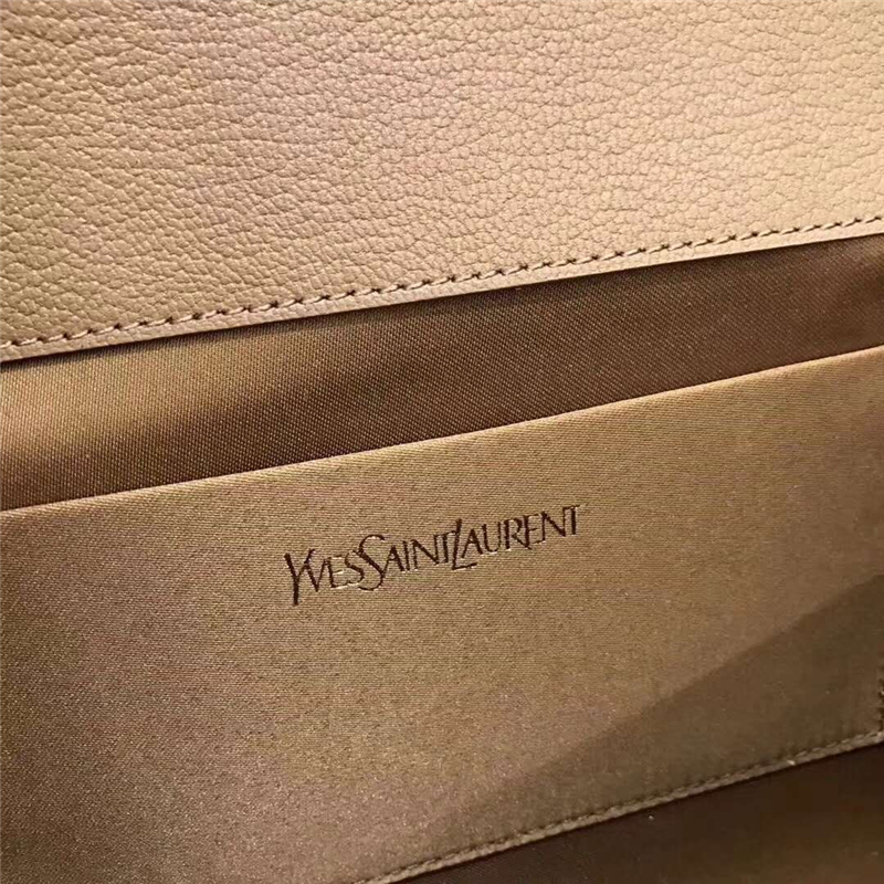 314094 YSL圣羅蘭 小羊皮 浮雕刺繡標志 手拿包 姜黃色