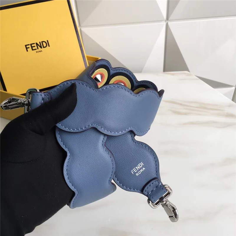 813 Fendi芬迪 超美包帶 圓形鉚釘 炫彩長(zhǎng)肩帶 藍(lán)色