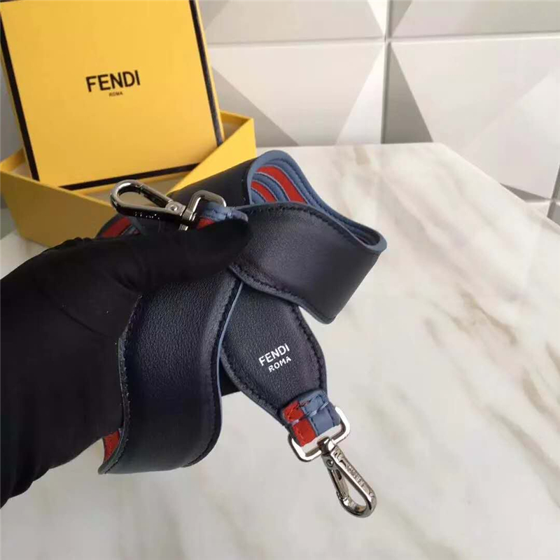 812 Fendi芬迪 超美包帶 拼色波浪條紋 炫彩長肩帶 紅配藍