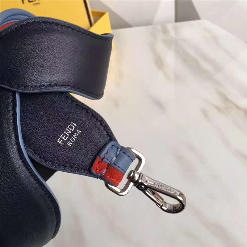 812 Fendi芬迪 超美包帶 拼色波浪條紋 炫彩長肩帶 紅配藍