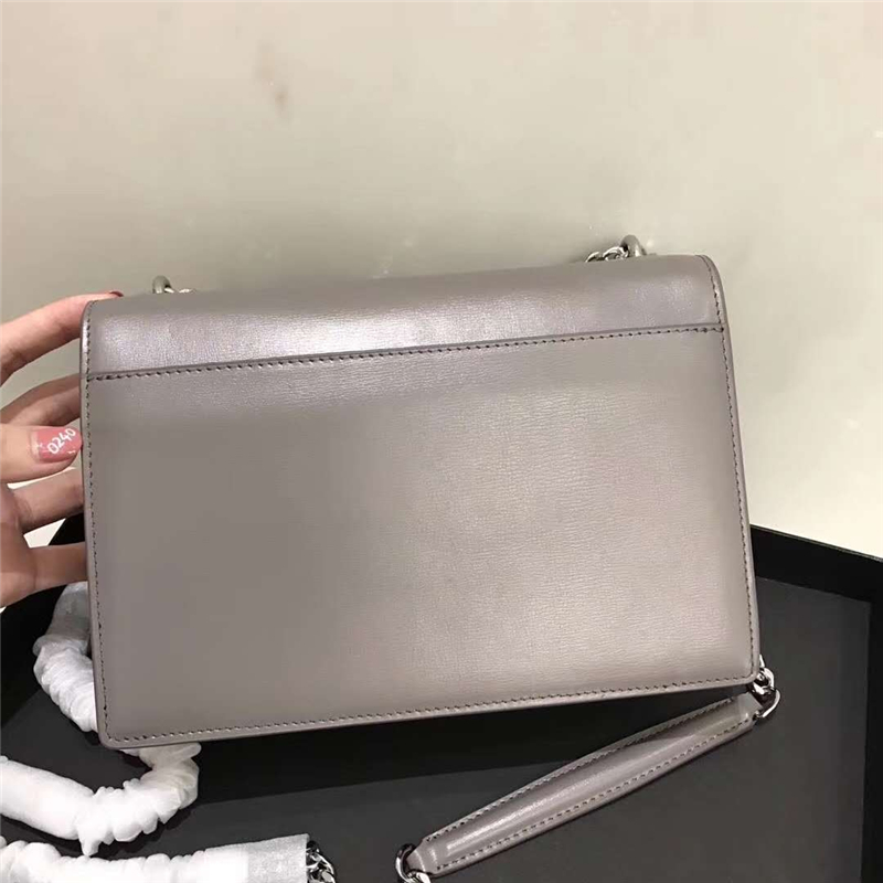 442906 YSL圣羅蘭 Sunset最新 牙簽紋牛皮 翻蓋鏈條包 灰色