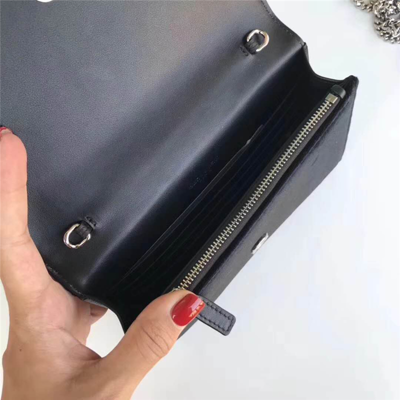 491521 YSL圣羅蘭 天鵝絨 帶鉆五金 手拿肩背 流蘇兩用包 黑色