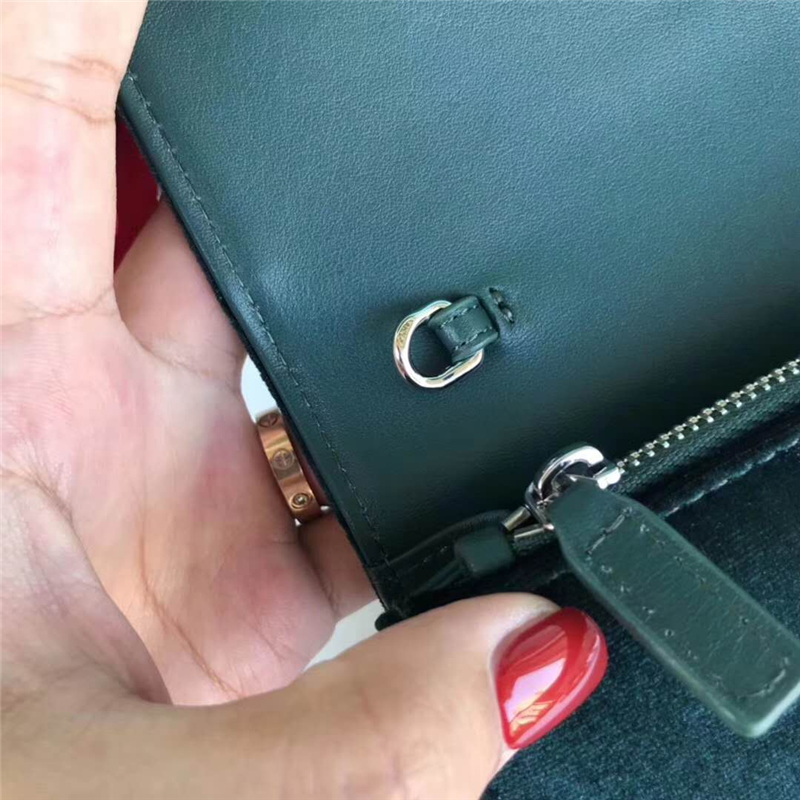 491521 YSL圣羅蘭 天鵝絨 帶鉆五金 手拿肩背 流蘇兩用包 綠色