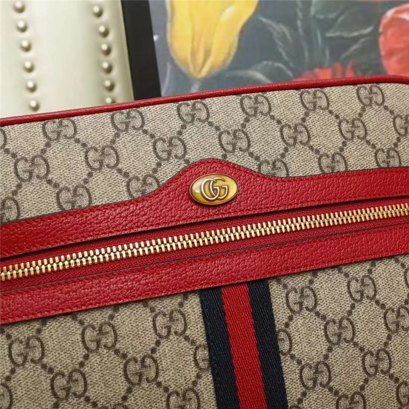 517080 GUCCI Ophidia系列 高級人造帆布 小號肩背包 紅色