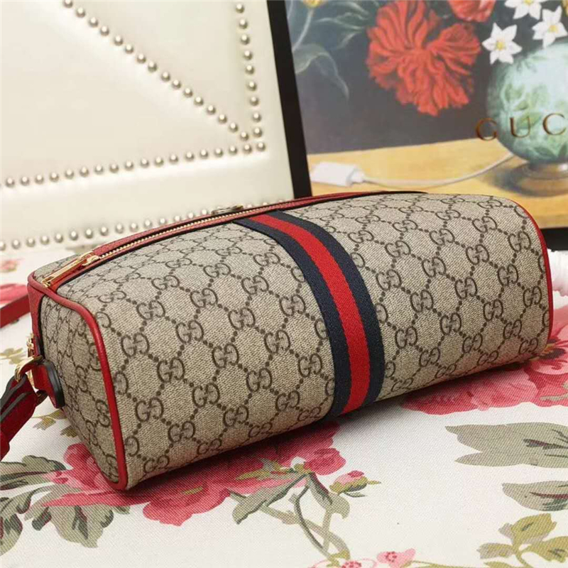 517080 GUCCI Ophidia系列 高級人造帆布 小號肩背包 紅色