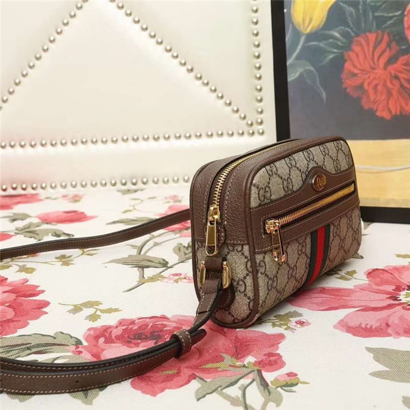 517350 GUCCI Ophidia系列 高級人造帆布 迷你手袋 烏木色