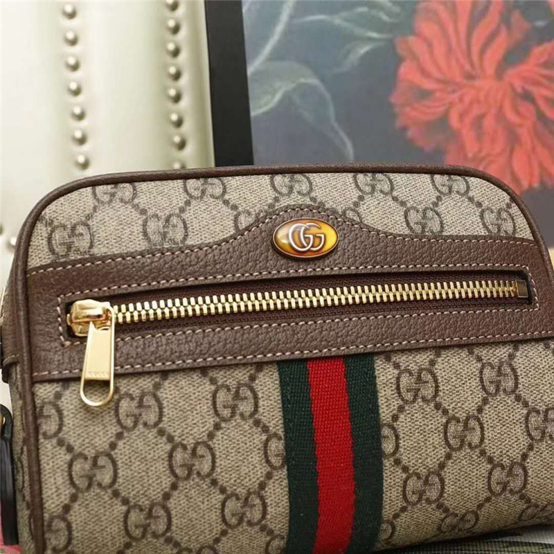 517350 GUCCI Ophidia系列 高級人造帆布 迷你手袋 烏木色