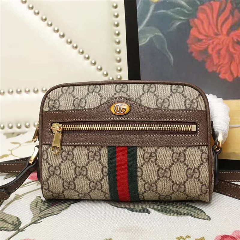 517350 GUCCI Ophidia系列 高級人造帆布 迷你手袋 烏木色