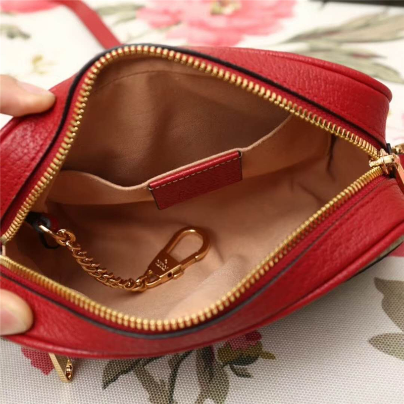 517350 GUCCI Ophidia系列 高級人造帆布 迷你手袋 紅色