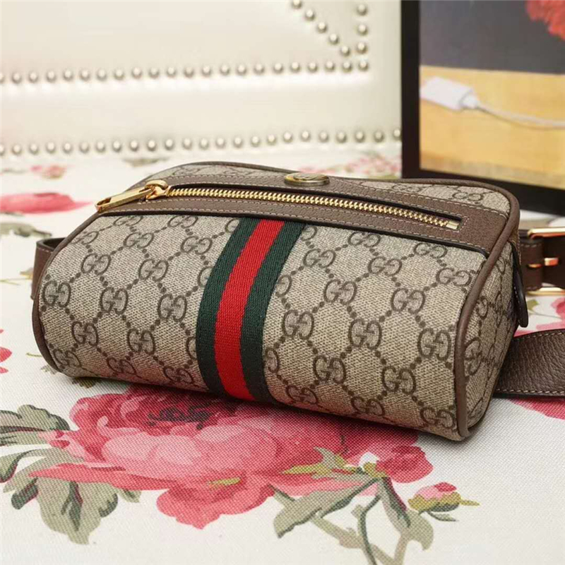 517076 GUCCI Ophidia系列 高級人造帆布 復古腰包 烏木色