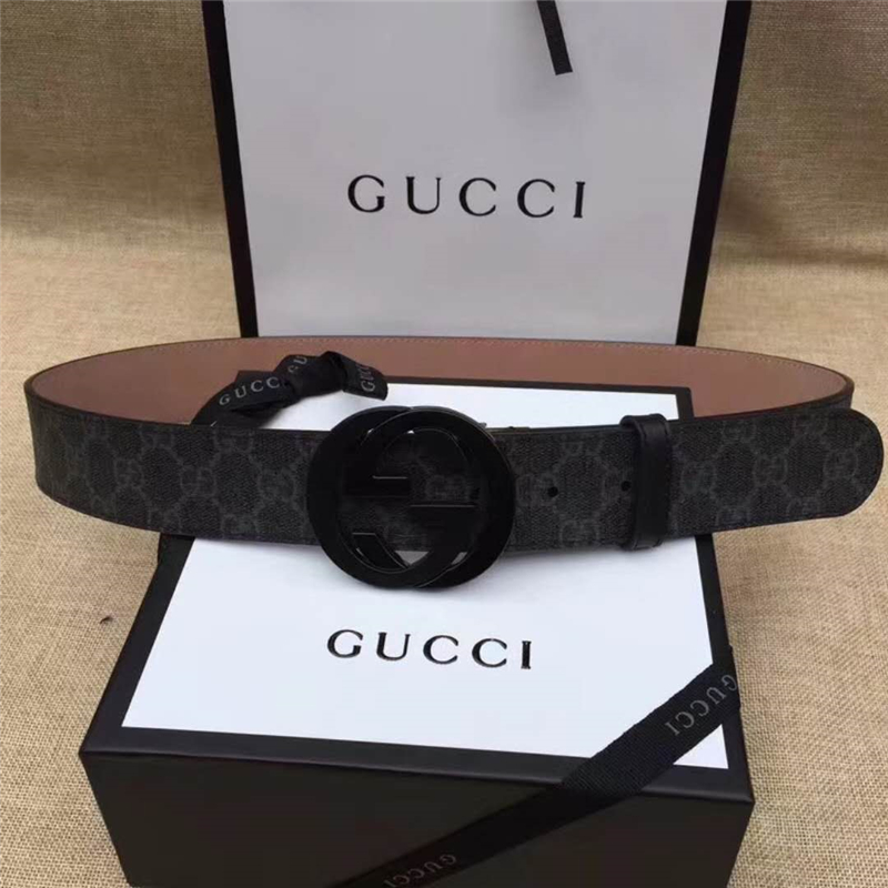 古馳 Gucci 原單面料 頭層樹膏磨砂底 雙G扣頭