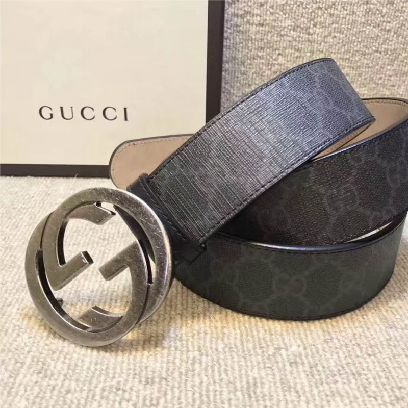 古馳 Gucci 原單面料 頭層樹膏磨砂底 雙G扣頭
