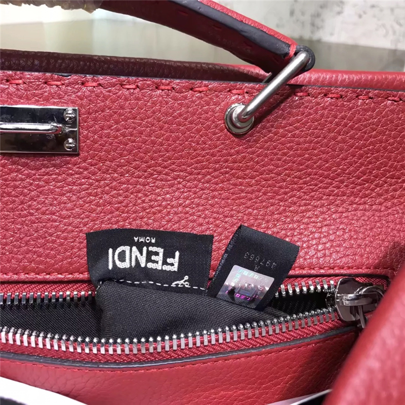 3516 Fendi芬迪 PEEKABOO 羅馬手提包 浮雕表情 芬迪公文包 紅色