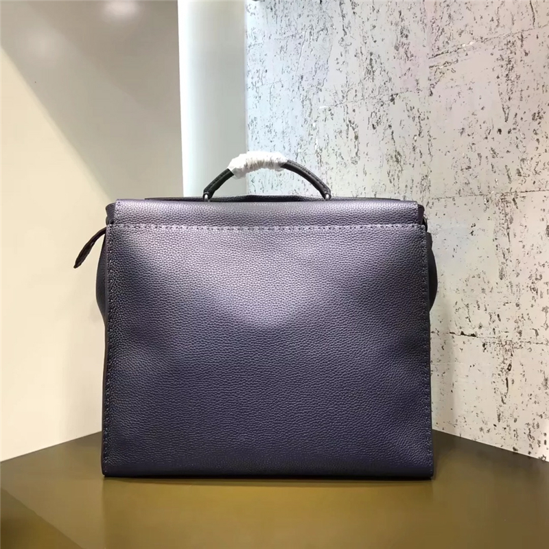 3516 Fendi芬迪 PEEKABOO 羅馬手提包 浮雕表情 芬迪公文包 深藍色