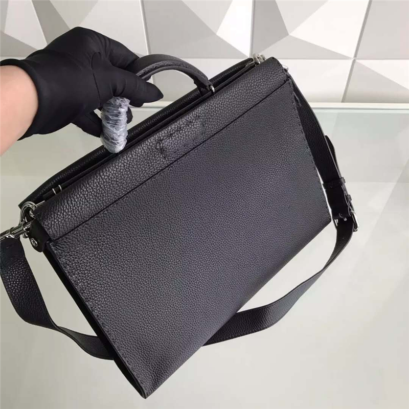 1516 Fendi PEEKABOO FIT羅馬皮 全手工縫制 男士手提包 黑色