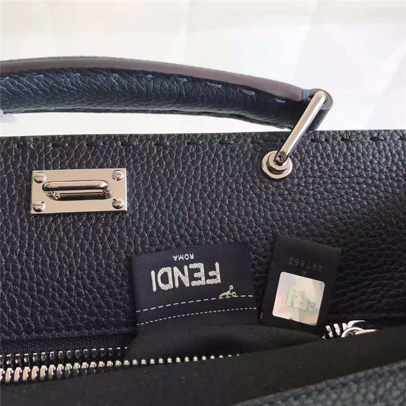 1516 Fendi PEEKABOO FIT羅馬皮 全手工縫制 男士手提包 深藍色