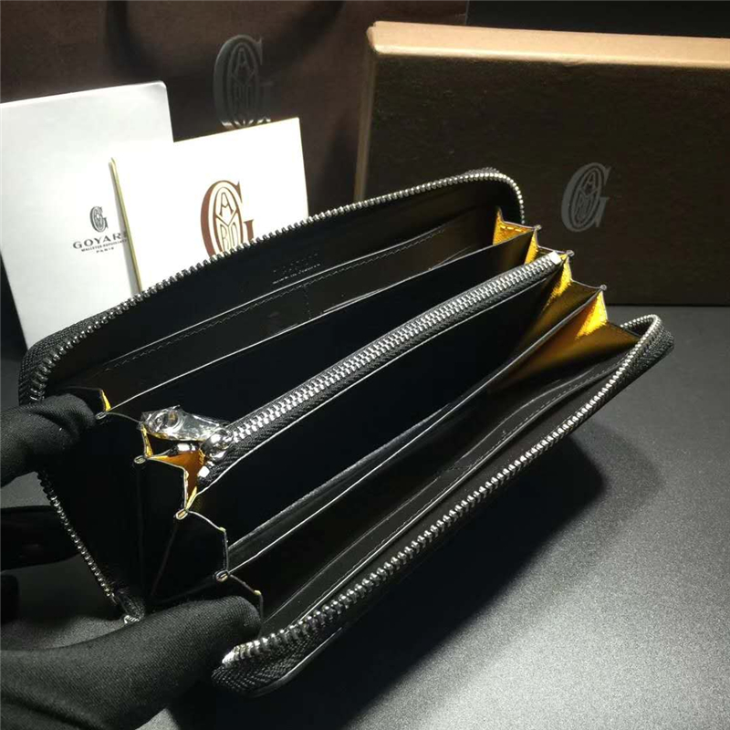 020135 GOYARD戈雅 2018新款 多卡位多隔層 時尚休閑 女士 拉鏈長款錢夾 黑色