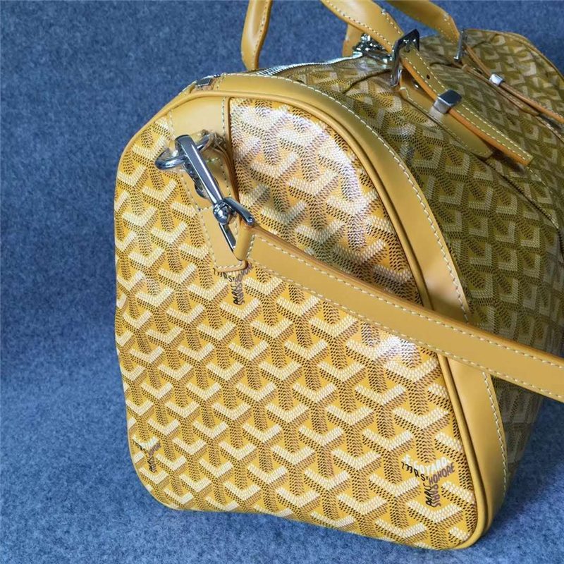 Goyard戈雅旅行包 真皮 手提袋 波士頓旅行袋 黃色