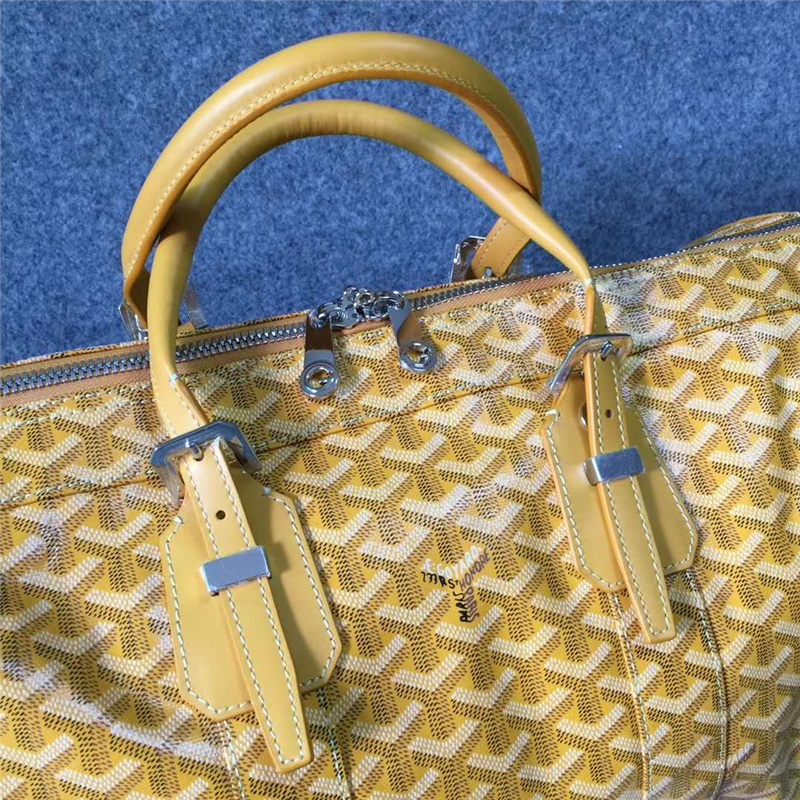 Goyard戈雅旅行包 真皮 手提袋 波士頓旅行袋 黃色