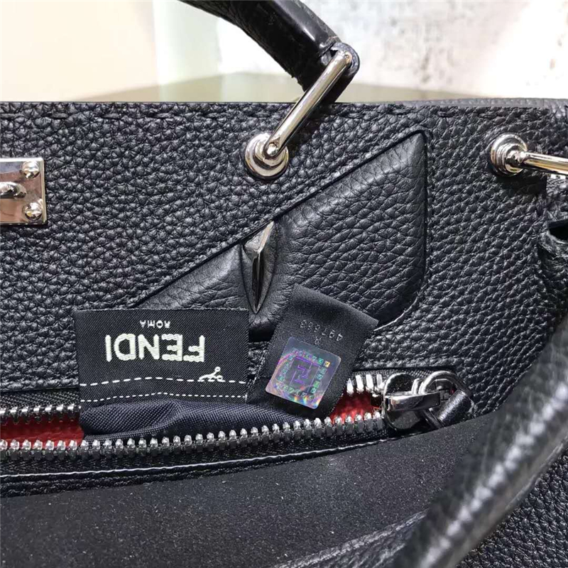1518 Fendi PEEKABOO FIT羅馬皮 全手工縫制 男士 纖薄手提包 黑色