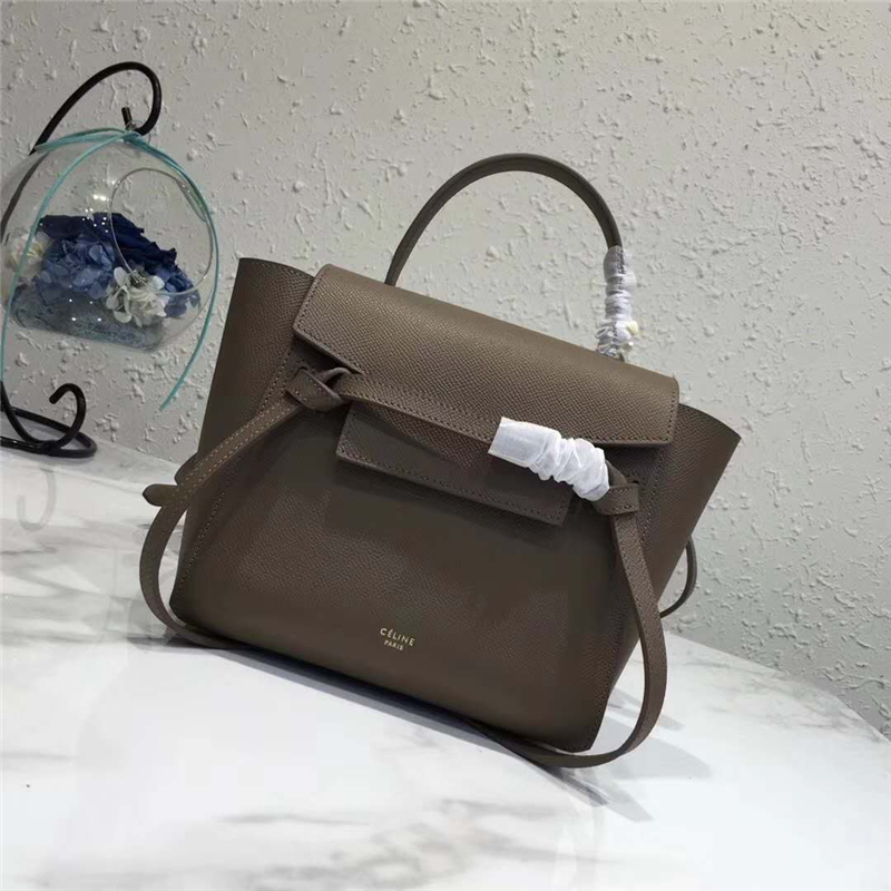 Celine賽琳 Nano鯰魚包 光滑牛皮 流蘇裝飾 鯰魚手提包 棕褐色