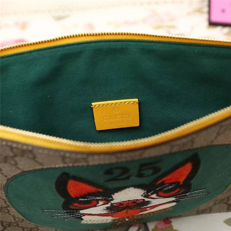 506280 Gucci Bosco圖案 高級(jí)人造帆布 纖薄手包 綠色