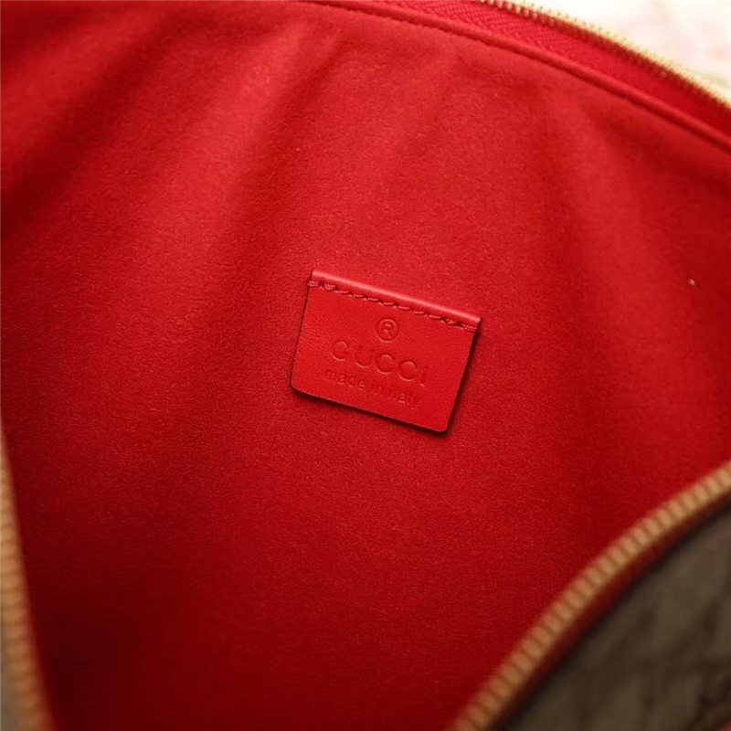 506280 Gucci Bosco圖案 貓頭 高級人造帆布 纖薄手包 紅色