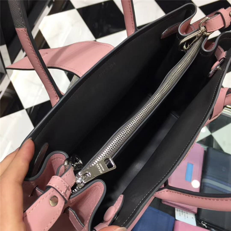 1BG148 Prada普拉達 進口小牛皮 拼色拼皮 女手提包