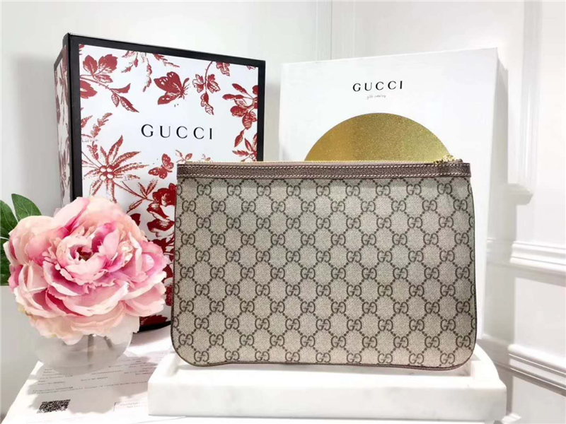 517551 Gucci Ophidia系列 GG圖案 復古風 纖薄手拿包 烏木色